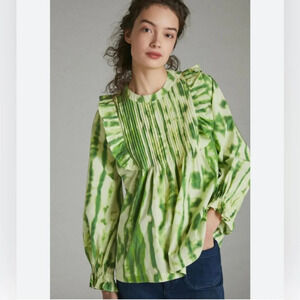 SAMANT CHAUHAN by ANTHROPOLOGIE NWOT Emilia Ruffled Tie Dye Blouse‎